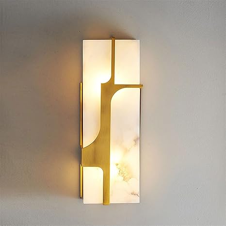 PEVSCO Wandkandelaar Moderne Luxe Marmeren Wandlamp Creatieve Slaapkamer Bedlampje Koperen Binnenverlichting Armatuur Gangpad Lamp Wandlampen photo 2