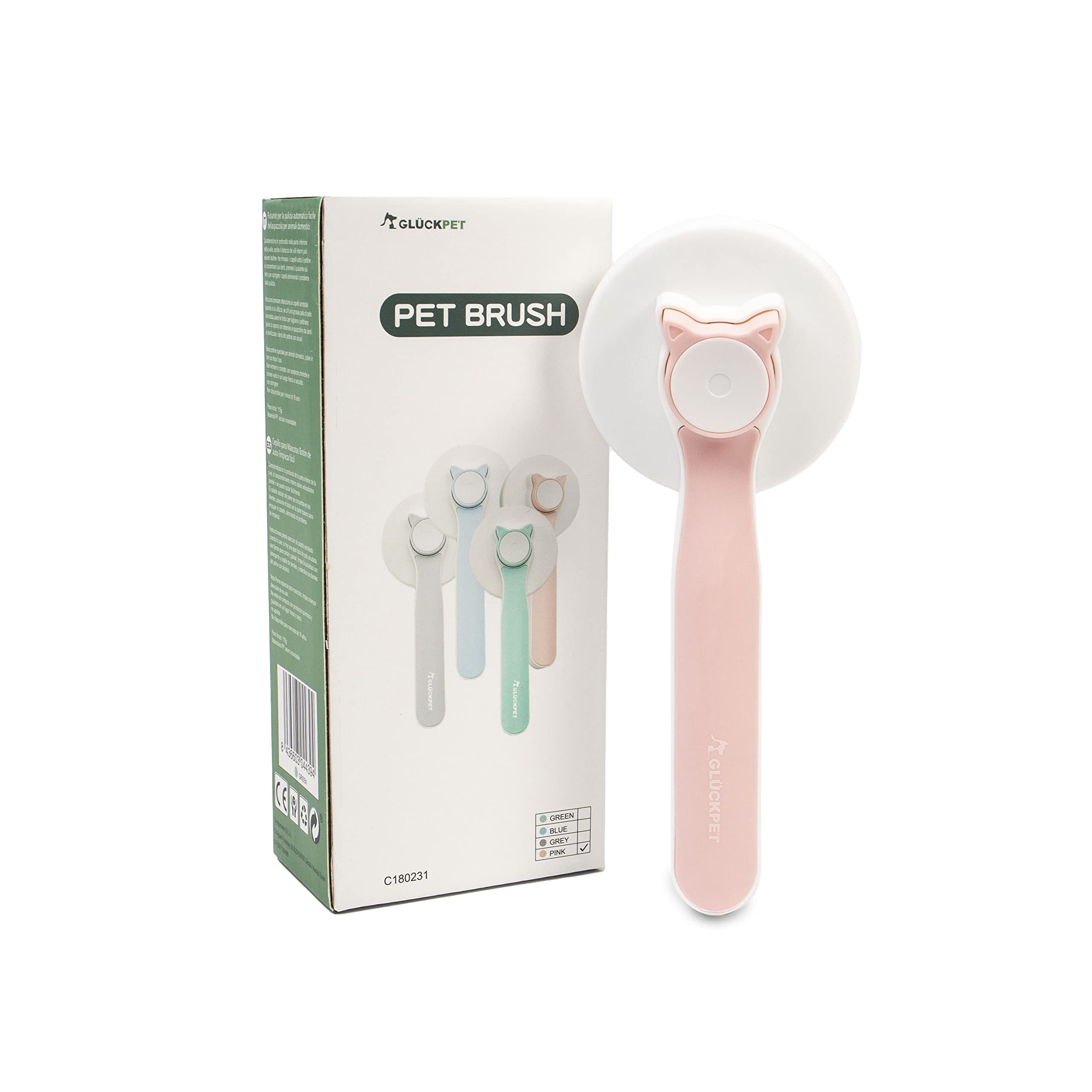 Cepillo para Gatos con Forma de Orejas, Rosa, Quitapelos, Autolimpiable