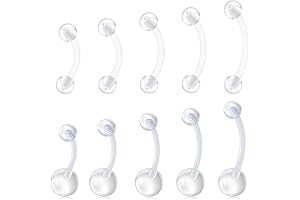 QWALIT Clear Belly Button Rings Bioflex Plastic