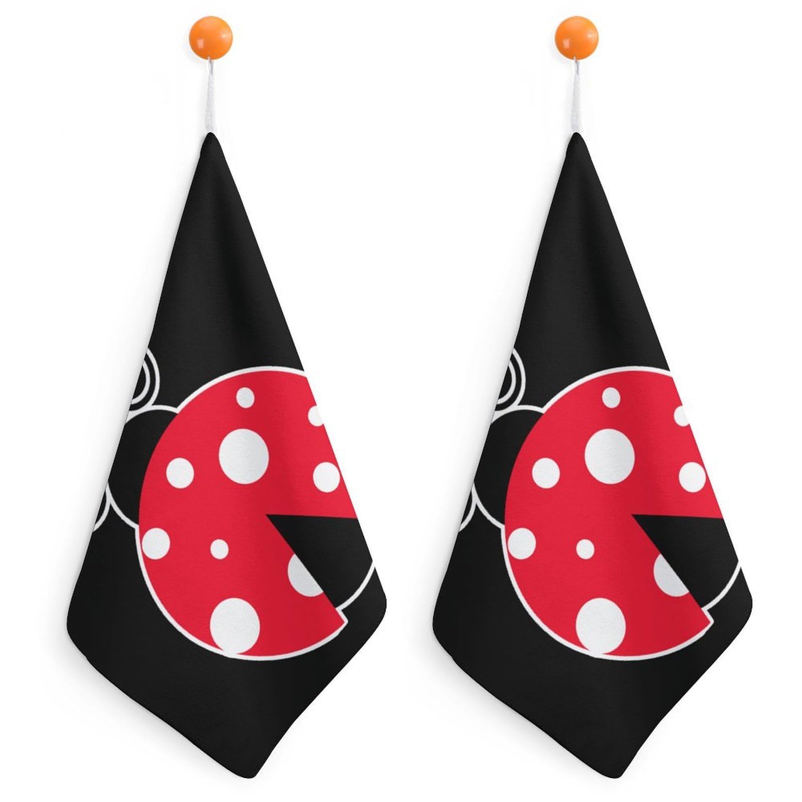 CGSBNGHA Ladybug Hand Towel Hanging Face Towels Cleaning Cloths Handkerchief for Bathroom Kitchen