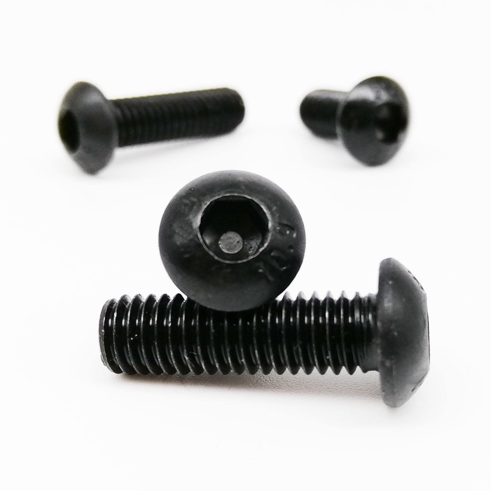 Tornillo Tornillo 5/10/25/50x M1.6 M2 M2.5 M3 M4 M5 M6 M8 Negro Grado 10.9 Acero Hexagonal Botón de Cabeza Redonda Tornillo L = 3-80mm Tornillo de Madera Insertos roscados
