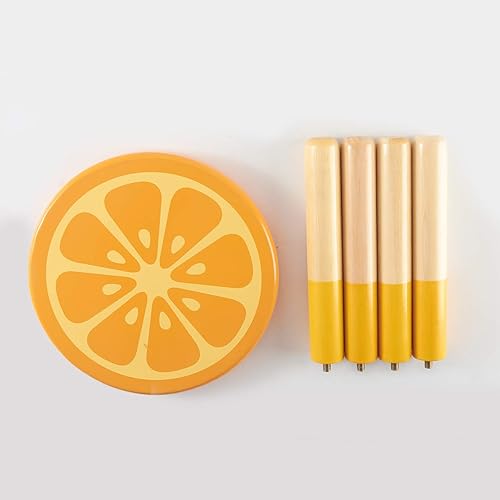 Miniatura 4 de RUYU Silla de fruta de madera maciza para niños de 9 pulgadas, madera pintada a mano con taburete de cuatro patas ensamblado, dormitorio, sala de