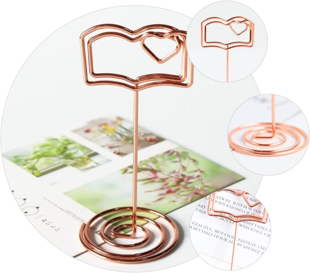 Unique Book Shape Photo Clips Wedding Table Decor Message Holder Desktop Cards Holder Wedding Favors
