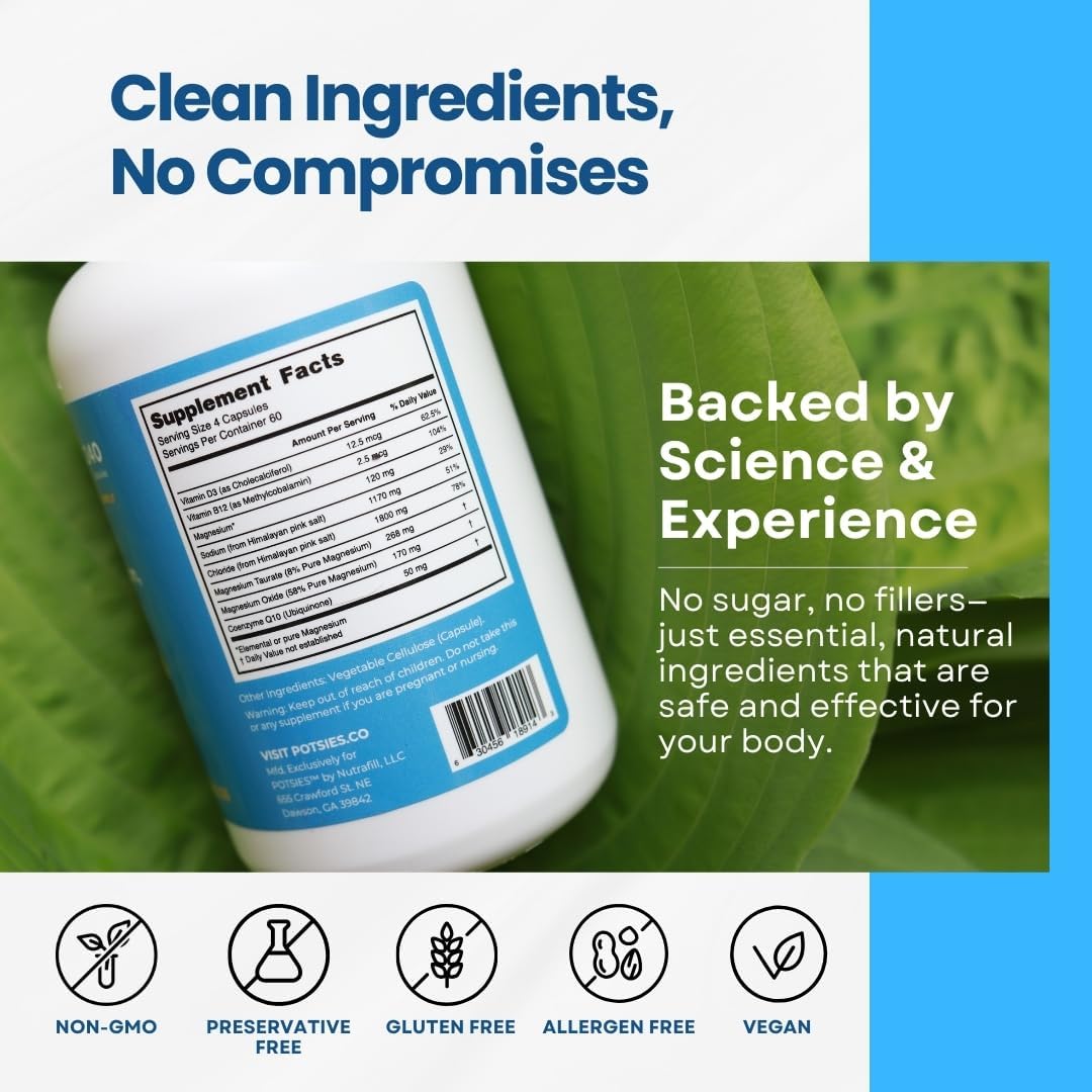 POTS Supplement Vitamin & Nutraceutical Mix Capsules for Pots Syndrome | POTS Management Essentials | 240 Capsules - 30 Day Supply - Image 5