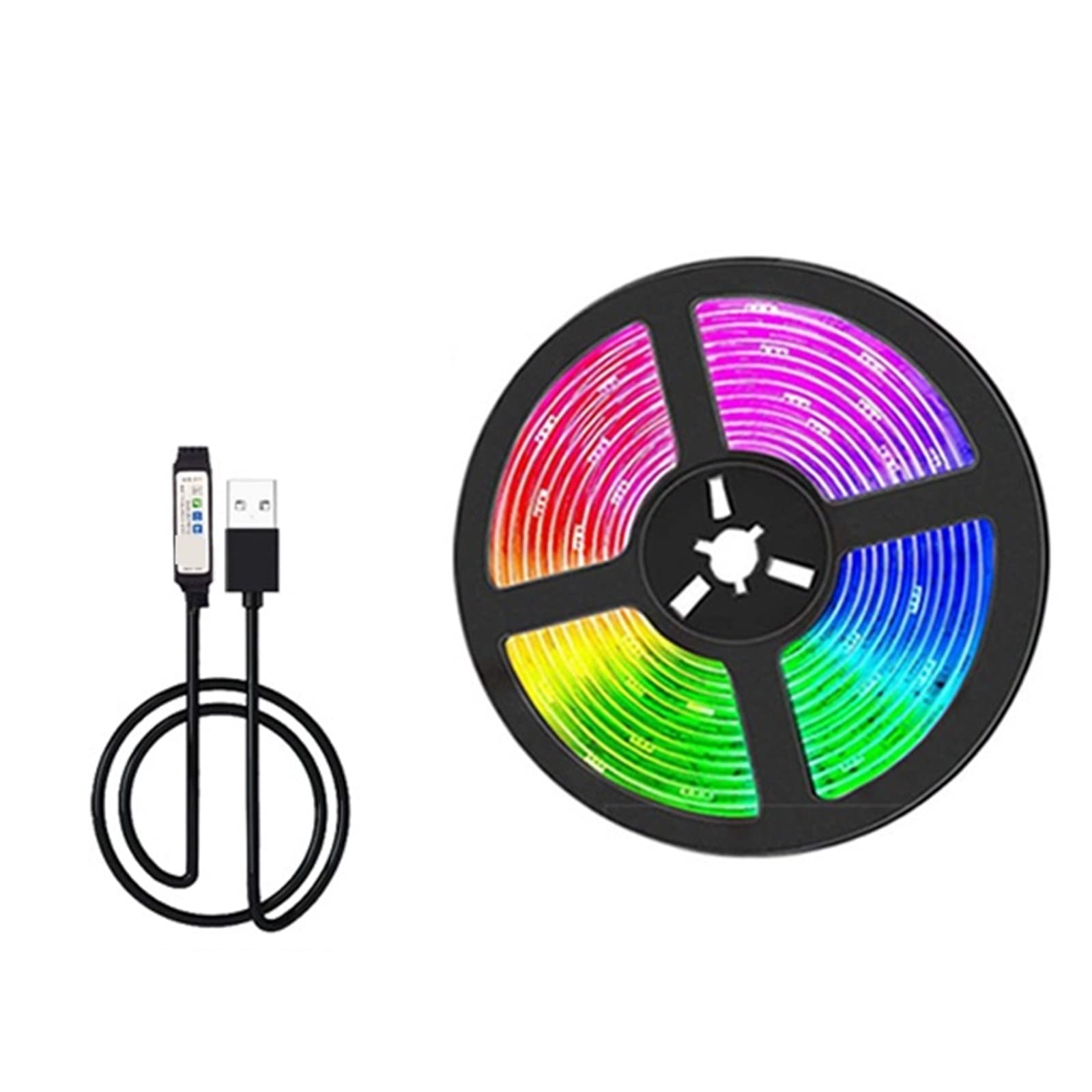 Tira LED para decoración de habitación, retroiluminación de TV, control remoto Bluetooth, 1 m, 2 m, 4 m, 5 m, cinta RGB, tira de luz LED 5050 color para Navidad (BT_1M)
