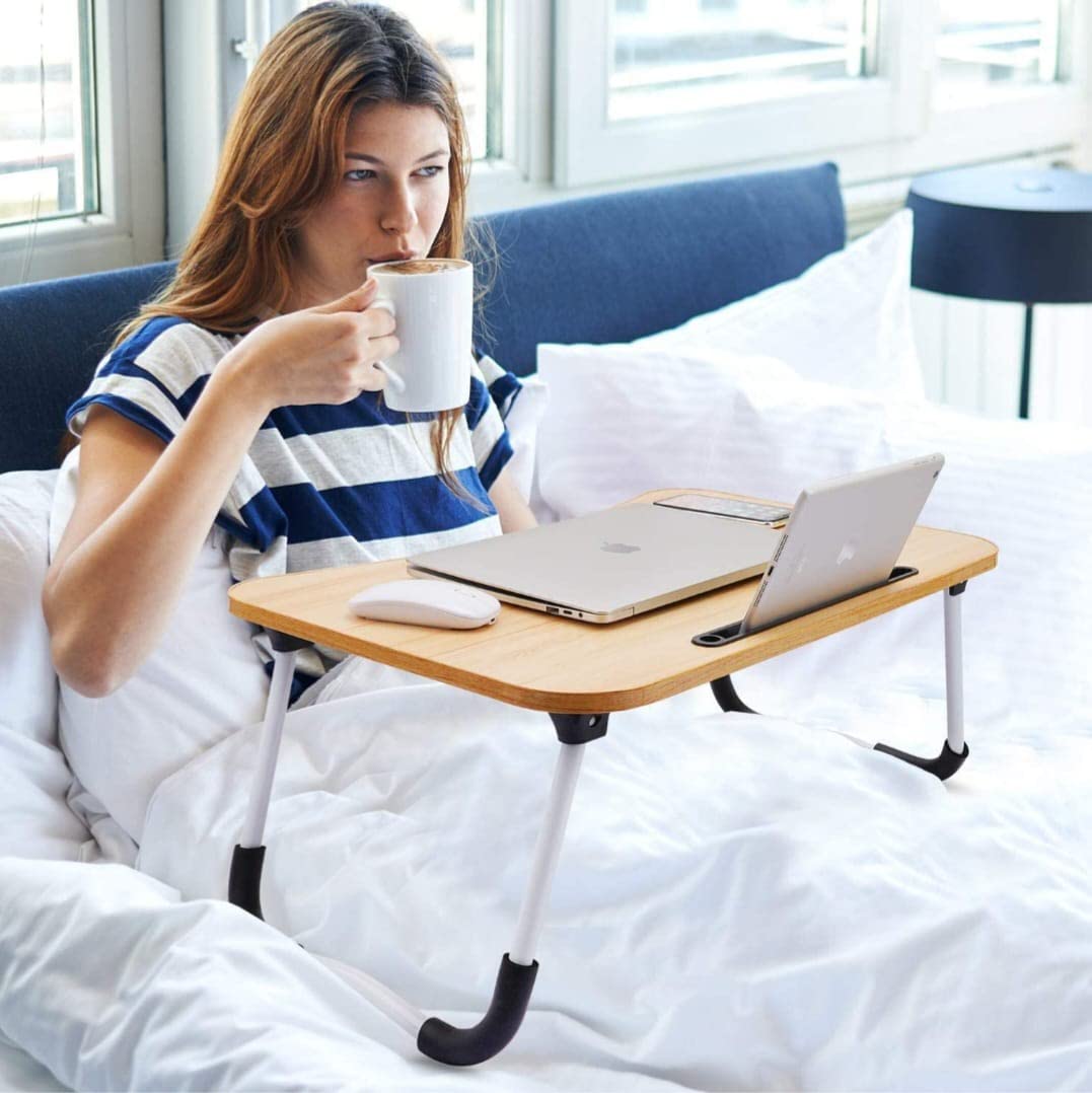Study Table/Bed Table/Foldable and Portable Study Table/Writing Desk for Office/Home/School (Wooden)…-image-1