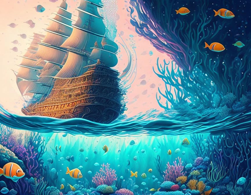 Toile murale scène sous-marine pour créer un havre de paix