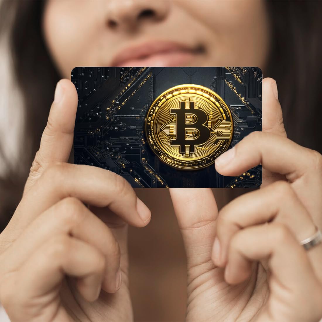 Peacoblue Capa adesiva de cartão de débito de crédito Bitcoin, impermeável  resistente a arranhões e atraente capa de cartão personalizada 4 estilos  para cartão de débito de crédito | Amazon.com.br