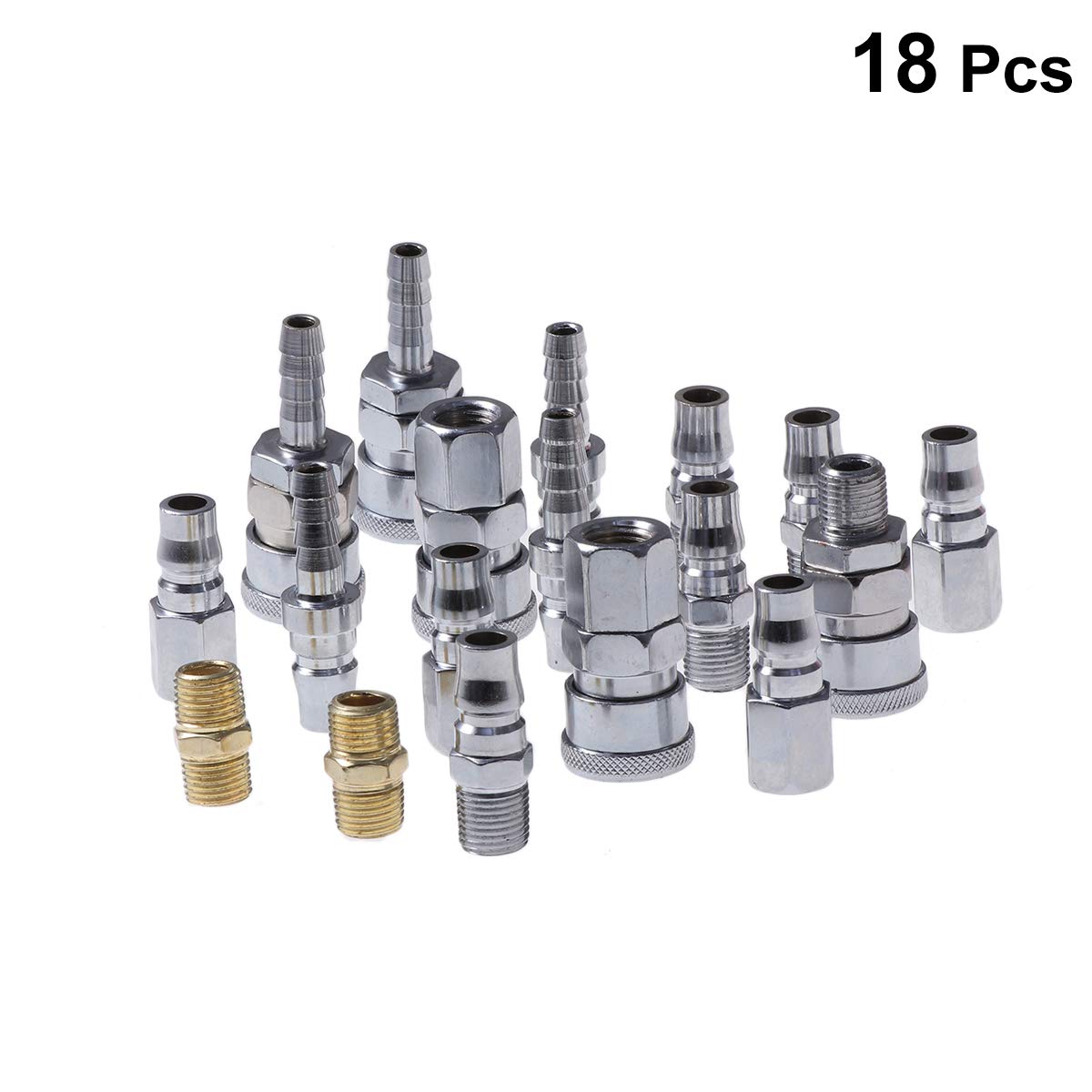 18 Pcs Compresseur Raccord Accouplements Connecteur Kit De Joint 1/4 Pouce Conduite d'air Tuyau Relâche Mâle Femelle Outil À Air