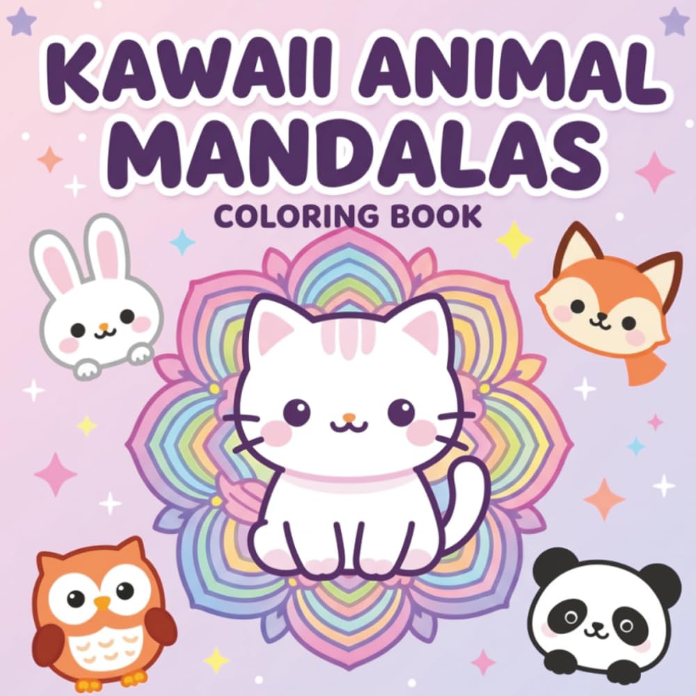 Kawaii Animal Mandalas: Coloring Book