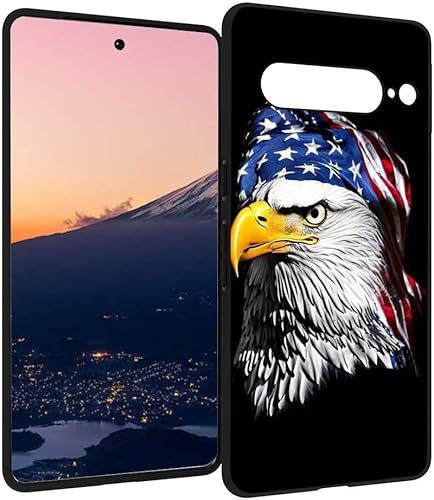 Compatible con Google Pixel 7 Pro - Funda de bandera de águila, patrón de soldado veterano de águila y bandera estadounidense para Google Case para