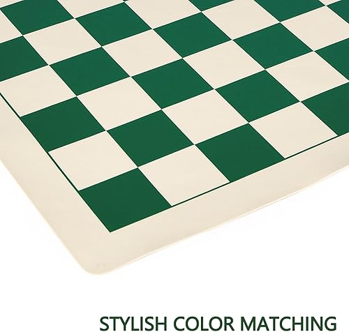 Miniatura 4 de Tapete de ajedrez de vinilo enrollable, tapete de ajedrez de 15.5 pulgadas para King de 3 pulgadas, ligero y antideslizante, tablero de ajedrez