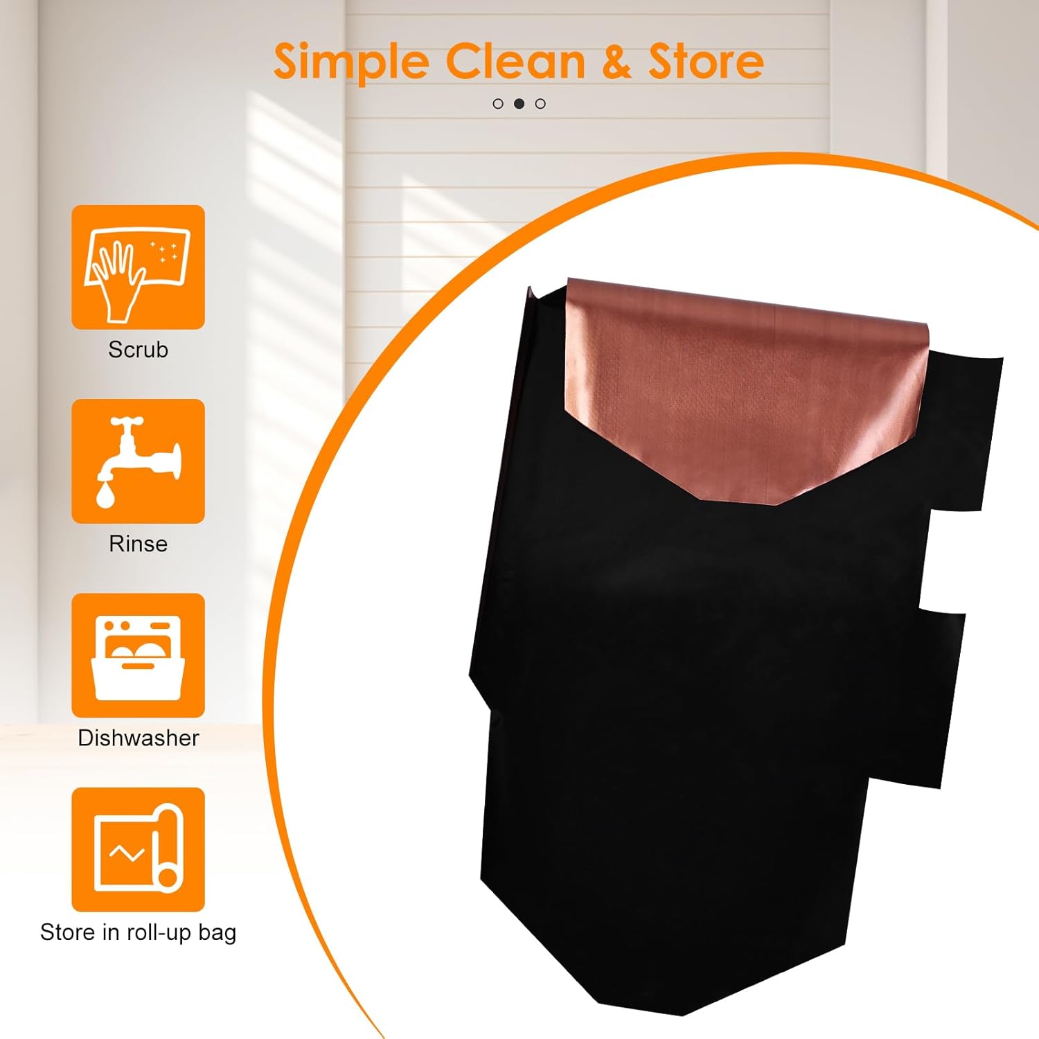 Cook's Aid 10 PCS PTFE Release Sheets with Bracket Loop for Taylor C832 & C834 Clamshell Grills - 36.42" x 20.67" (Black/Gold), Ideal for Bread and Buns