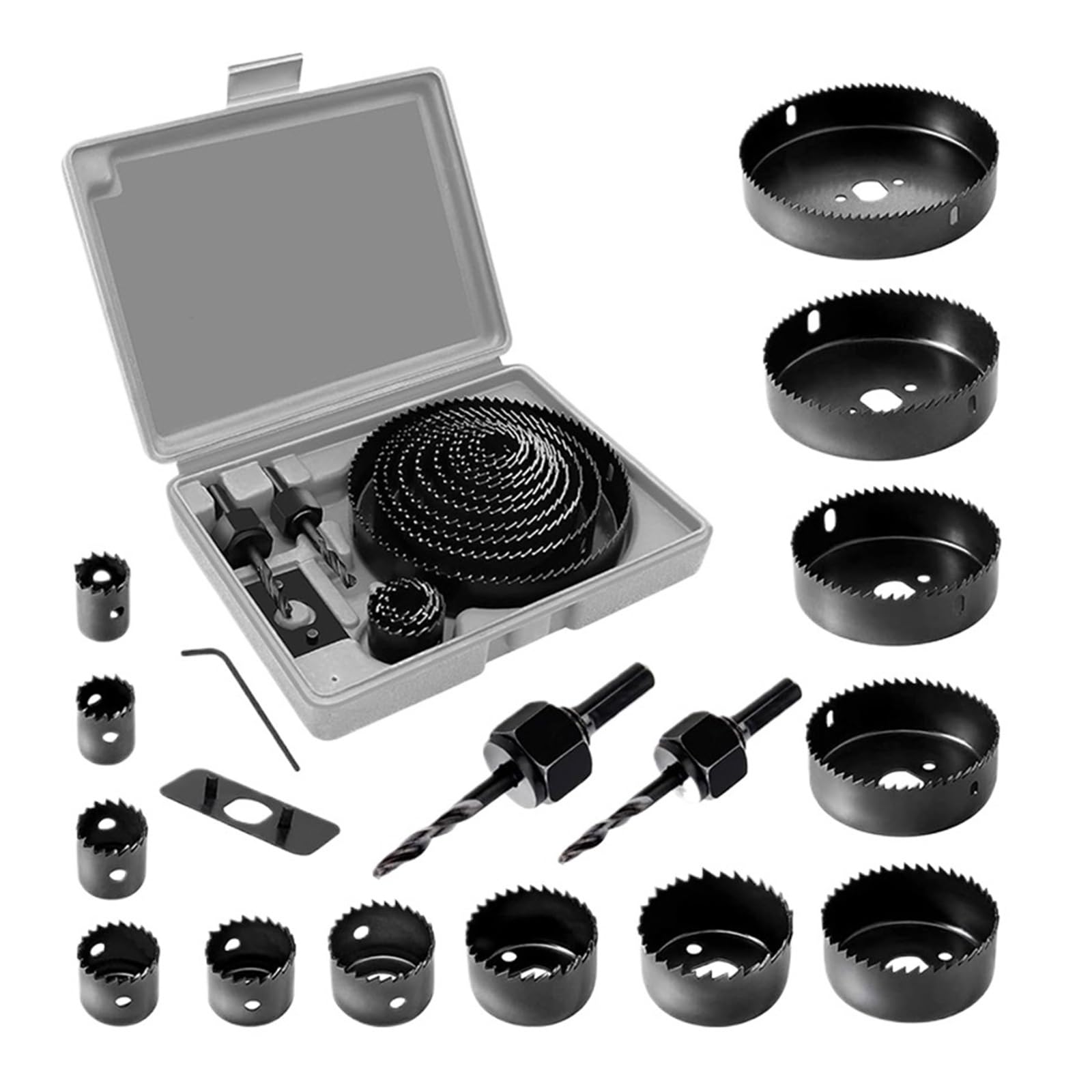 Cortadores De Madera, Herramientas De Carpintería, Máquina Perforadora, Juego De Sierras De Corona De 19-127 Mm For Paneles De Yeso, Madera, PVC, Plástico, Tableros De Densidad, Metal, Carpintería.
