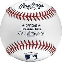 Rawlings Flat Seam Pitching Machine Baseballs - 12 Pack ROPM Leather Cover, Durable Kevlar Seams for Batting Practice