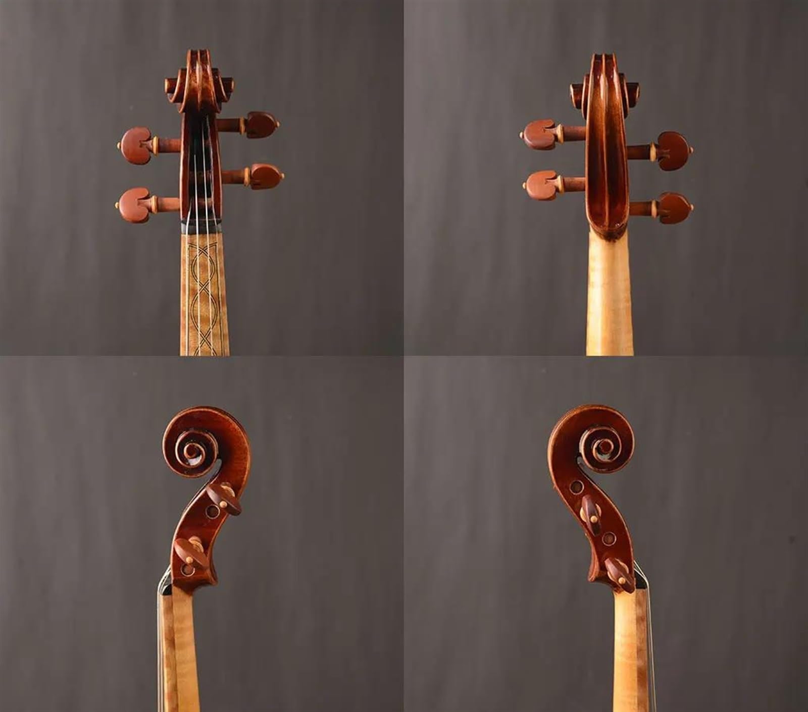 Violino Violini Barocchi 4/4 Fiammati Con Custodia E Archetto Per Principianti Verniciati A Mano