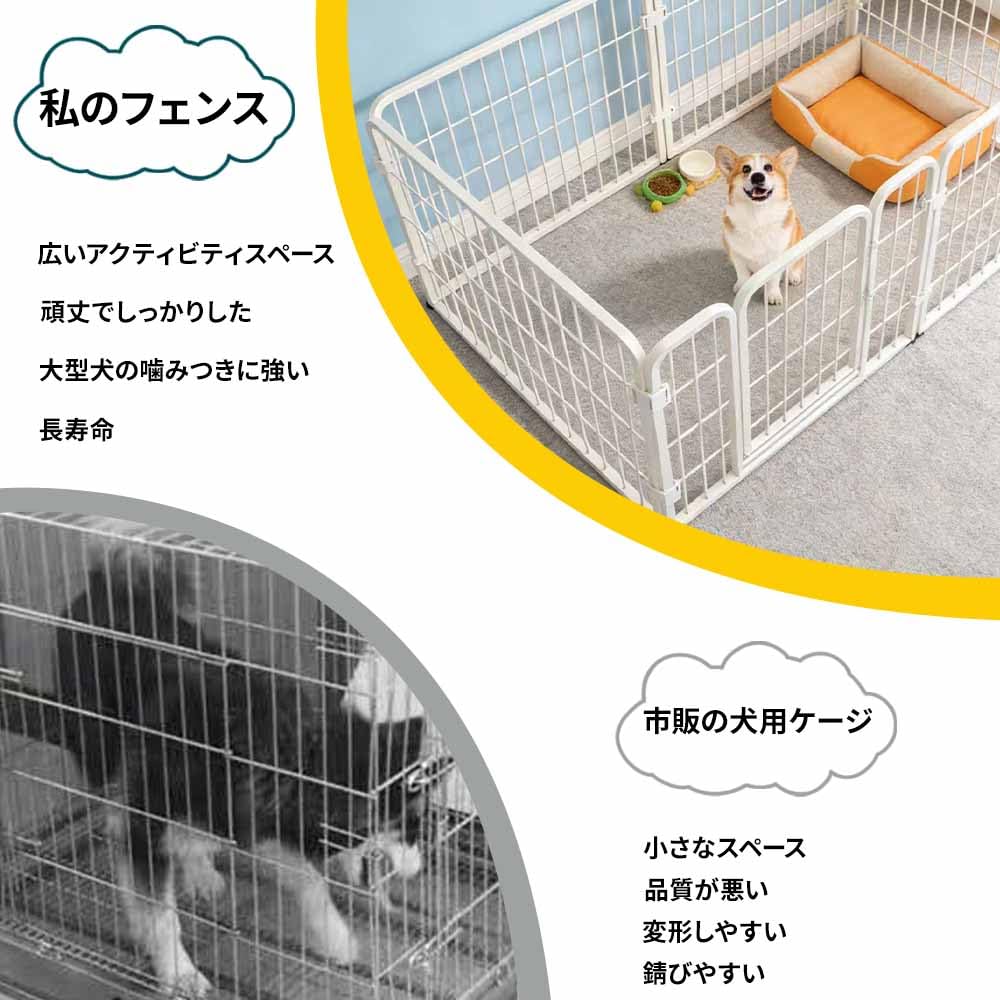 Amazon | WMDY YGJ 犬ケージ ペットサークル 6枚パネル ドア付き