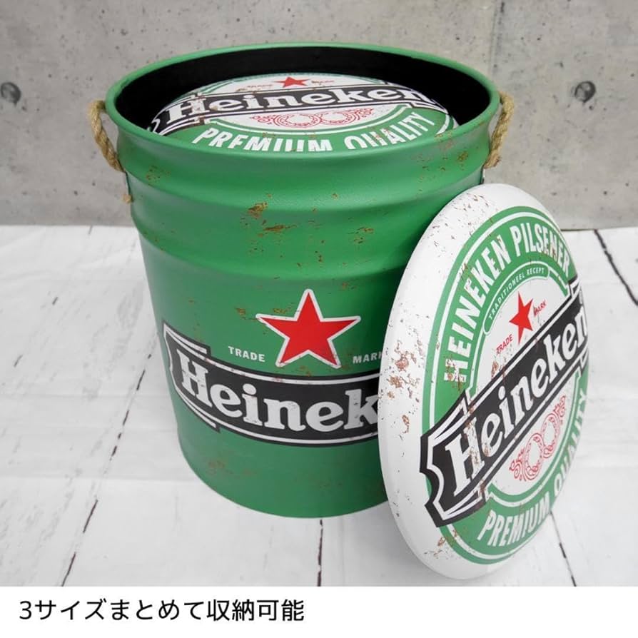 スツール Heineken(ハイネケン) ブリキ アメリカン雑貨 3個セット Amazon.co.jp: スツール ハイネケン ブリキ アメリカン雑貨