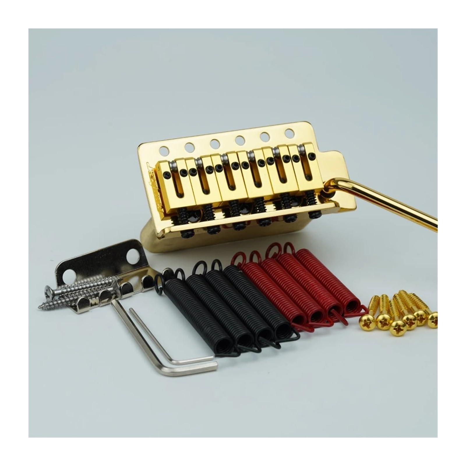 Ponte per chitarra elettrica, compatibile con GUYKER, GG1001-S | Base in ottone, selletta blocca corda in acciaio inox, ponte in metallo(CR)