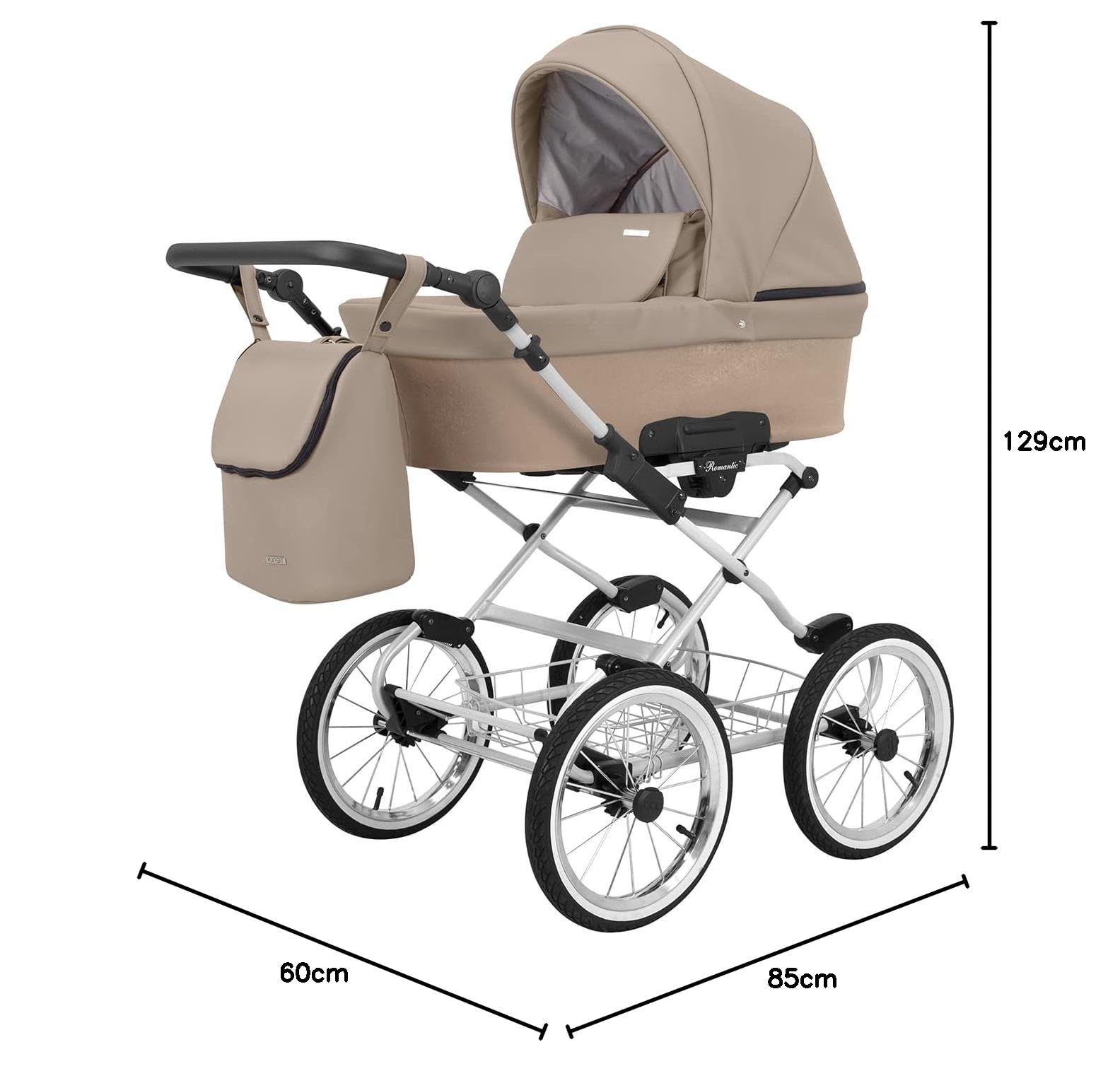 Poussette landau bébé 2 en 1 nacelle bébé Kunert ROMANTIC retro 2en1 pousette 2 in 1 accessoires