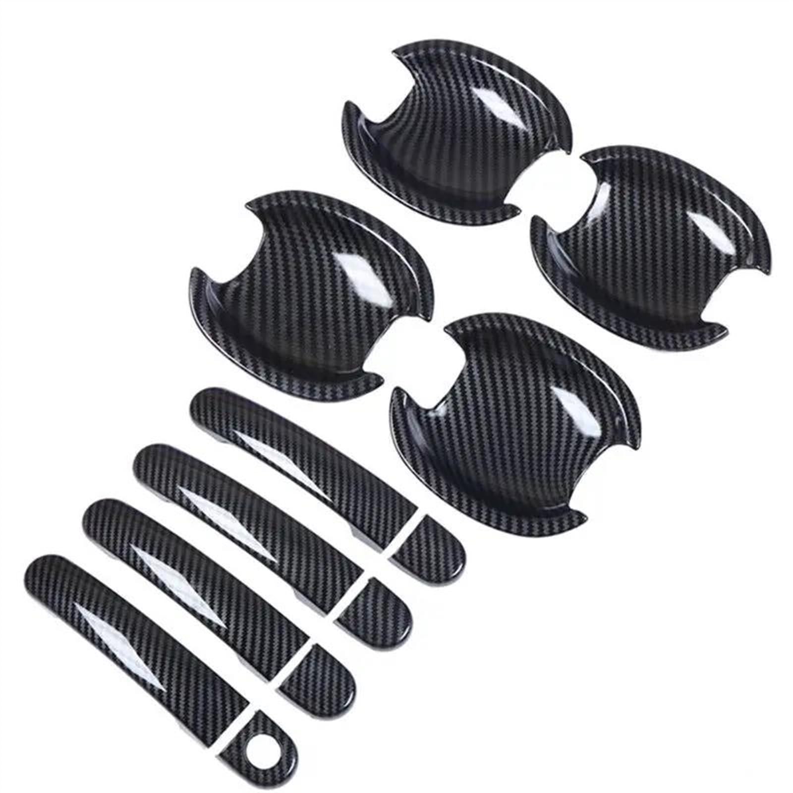 CSSPDM Carbon Fiber Chrome Car Door Handle Bowl Cover for Tiguan 2009-2014 Accessories Sticker(Carbon A)