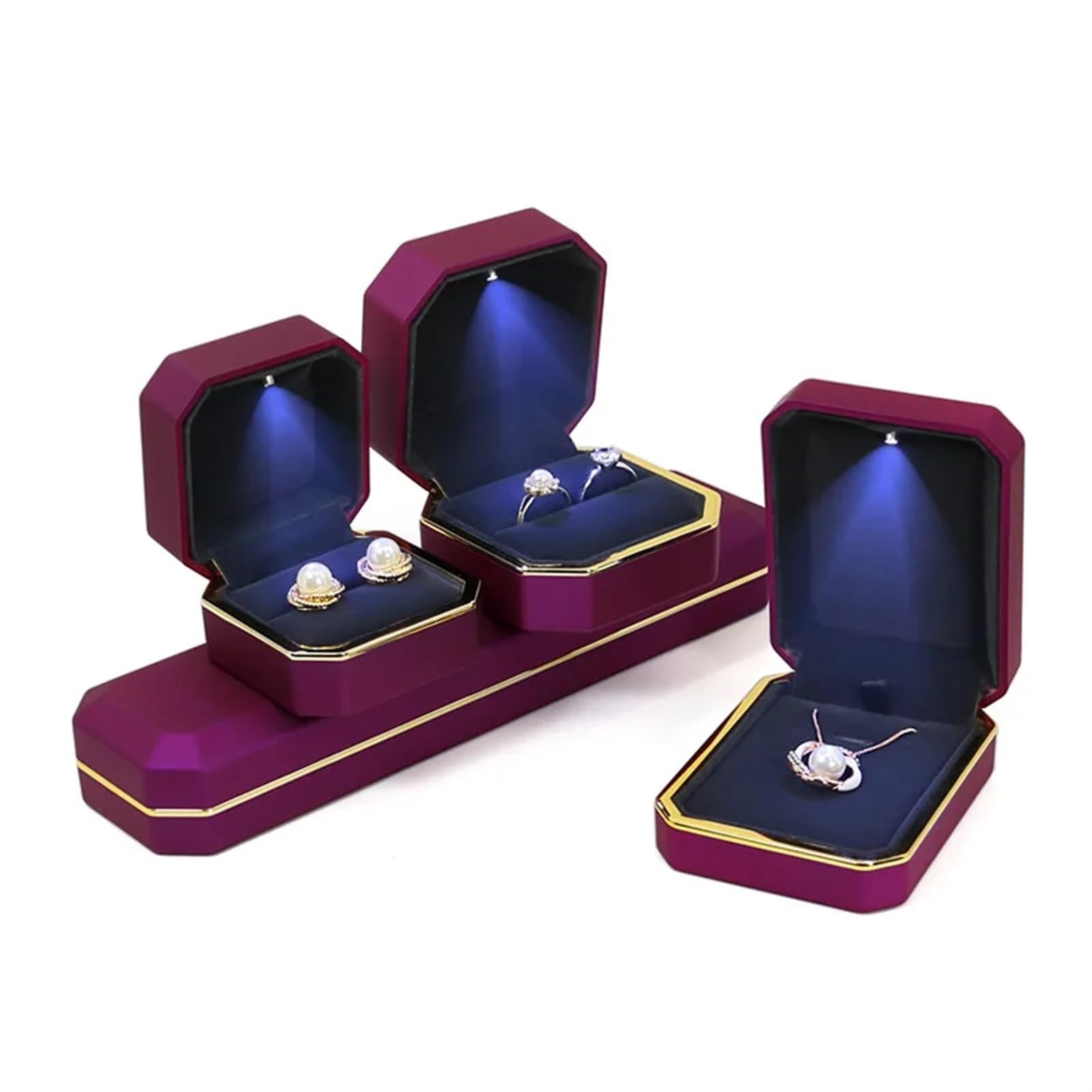 LTYKNGH Ring Box Engagement Ring Boxearring Small Jewellery Organiser(Purple,Earring Box)