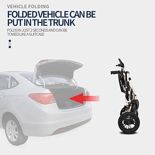 Miniatura 4 de Silla de ruedas portátil y cómoda para el hogar, silla de ruedas eléctrica plegable con doble batería extraíble, doble función, autopropulsada para