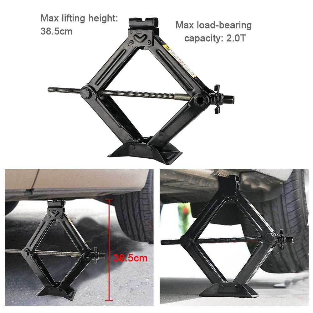 COMPATIBILE CON AUDI A6 ALLROAD KIT EMERGENZA AUTO CRIC A PANTOGRAFO CON BASE IN ACCIAIO E CHIAVE GIREVOLE + CHIAVE A CROCE PER SVITARE BULLONI CRICK PER SOLLEVAMENTO GOMME UNIVERSALE