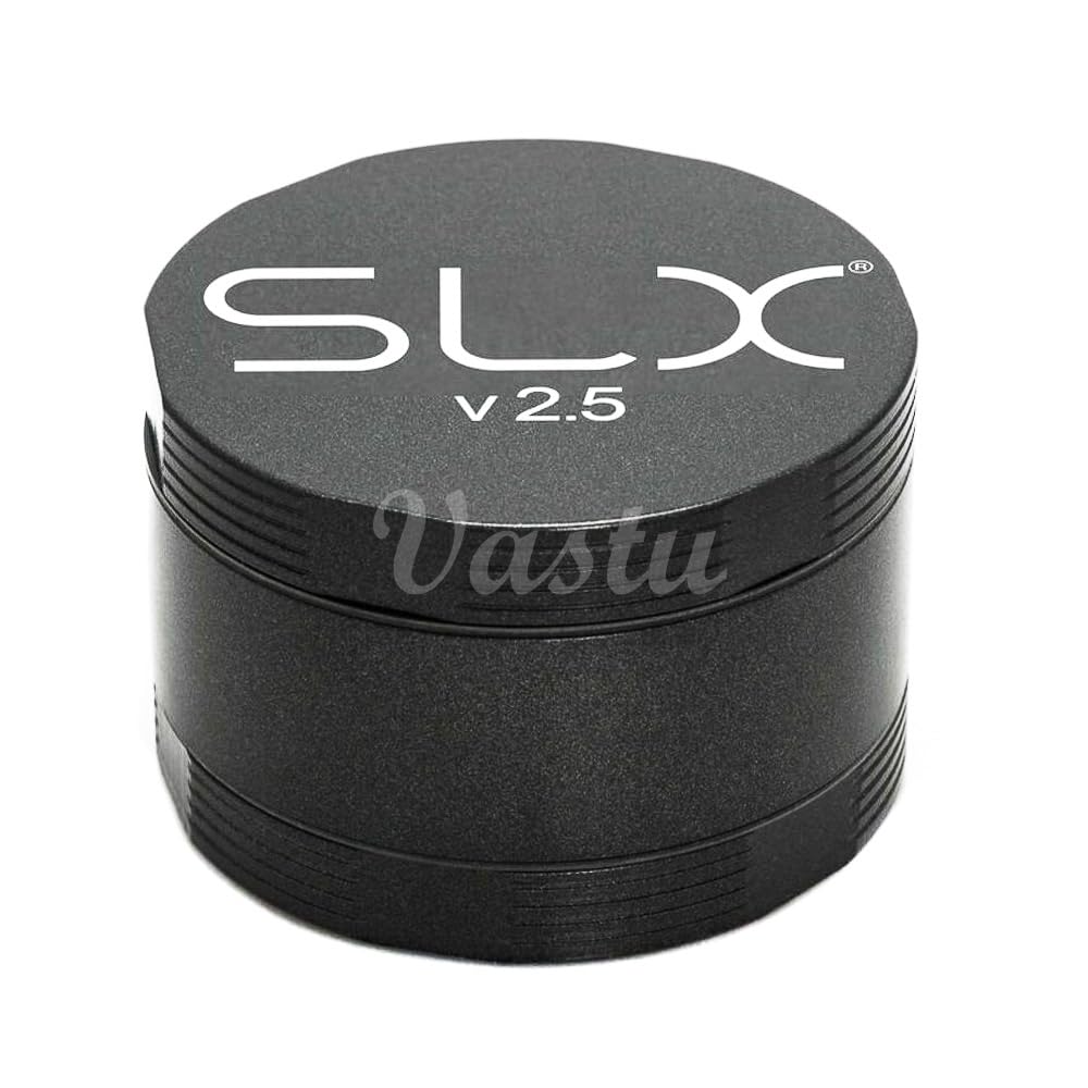 SLX Grinder 50mm Version 2.5 - Tobacco Non-Stick Spice Miller - 4 Part (Black)