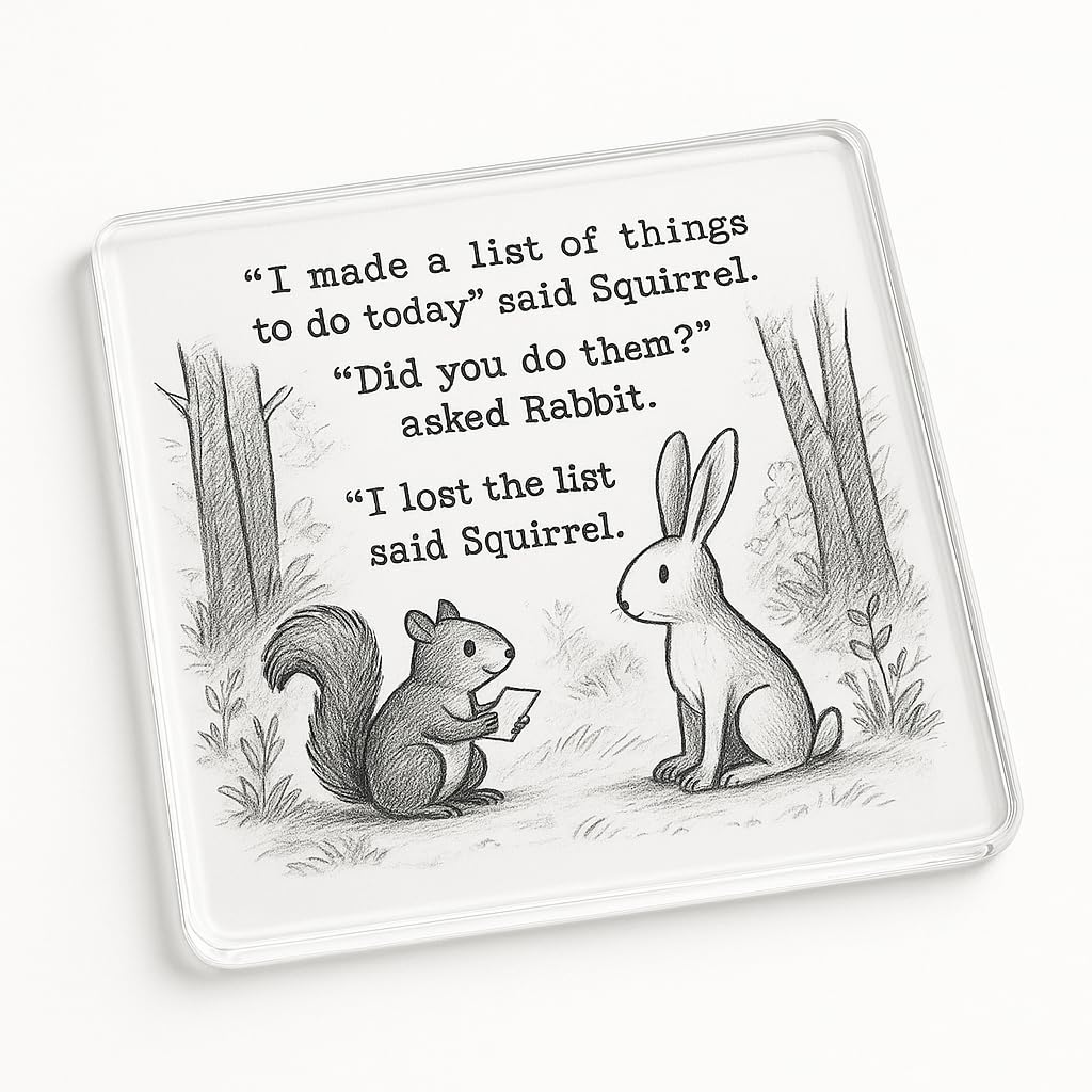 The Plum Penguin Charming Forest Bant Acrylic Coaster With Whimsical Forest Scene - Gift For Secret Santa, Friend Or Colleague
