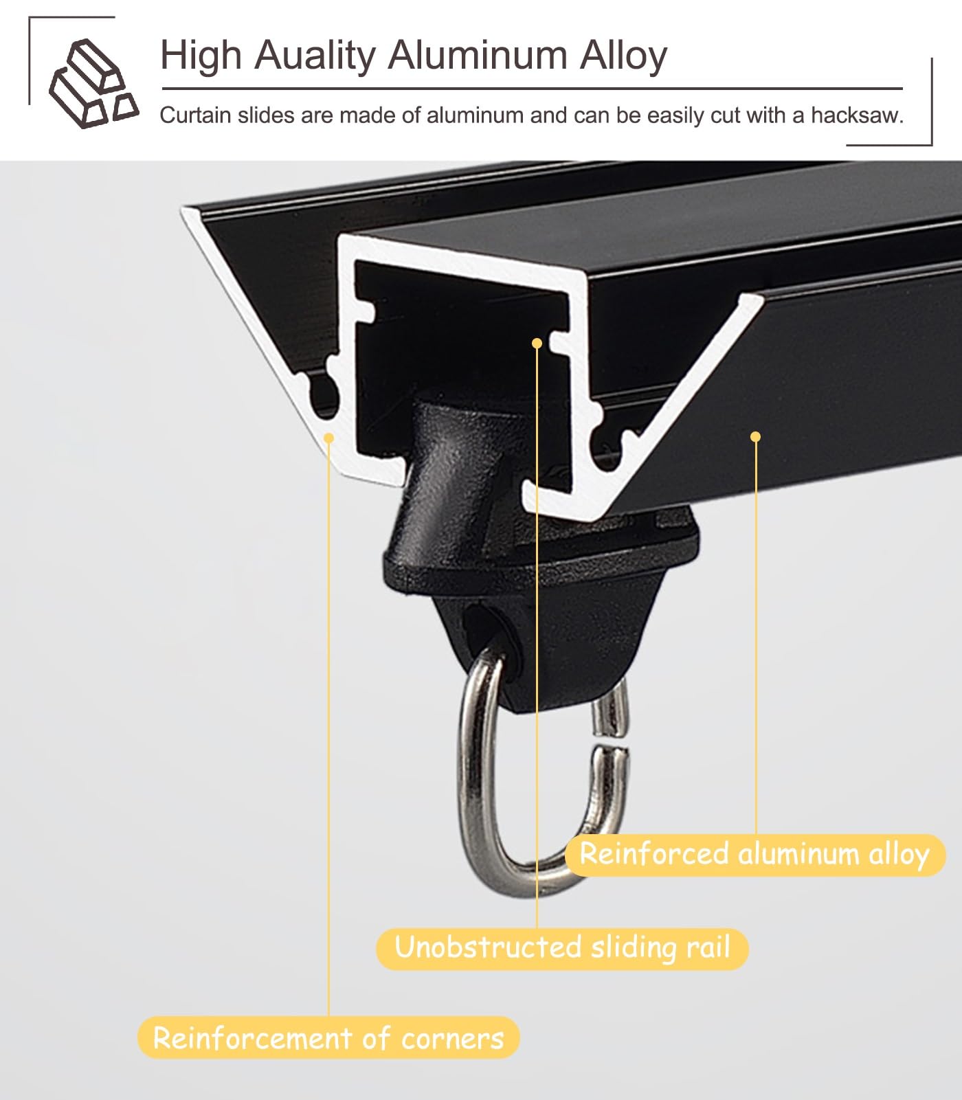 Binario Tenda Soffitto Binario per Tenda da Soffitto Silenzioso per Finestra/Porta, Binario Scorrevole per Tenda da Casa Lungo 3,2-26,2 Piedi, Staffa per Tenda Trapezoidale per Ufficio(White,2.8m(9.1f