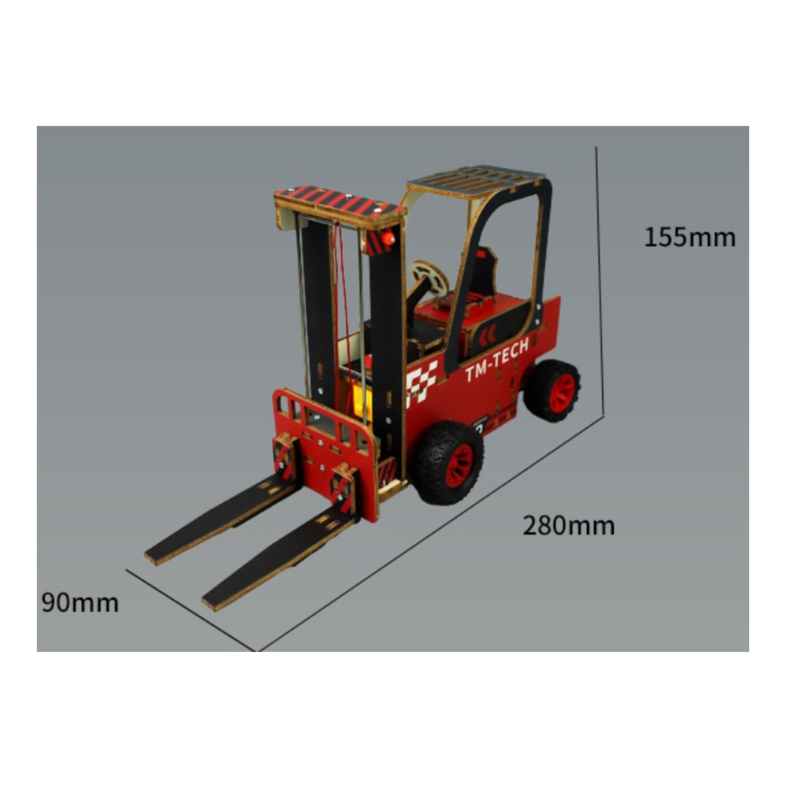 Carrello Telecomandato Kit Modello Fai da Te Giocattolo Educativo Mezzo di Sollevamento Mini Gru Legno Plastica Montaggio Manuale Esperienza