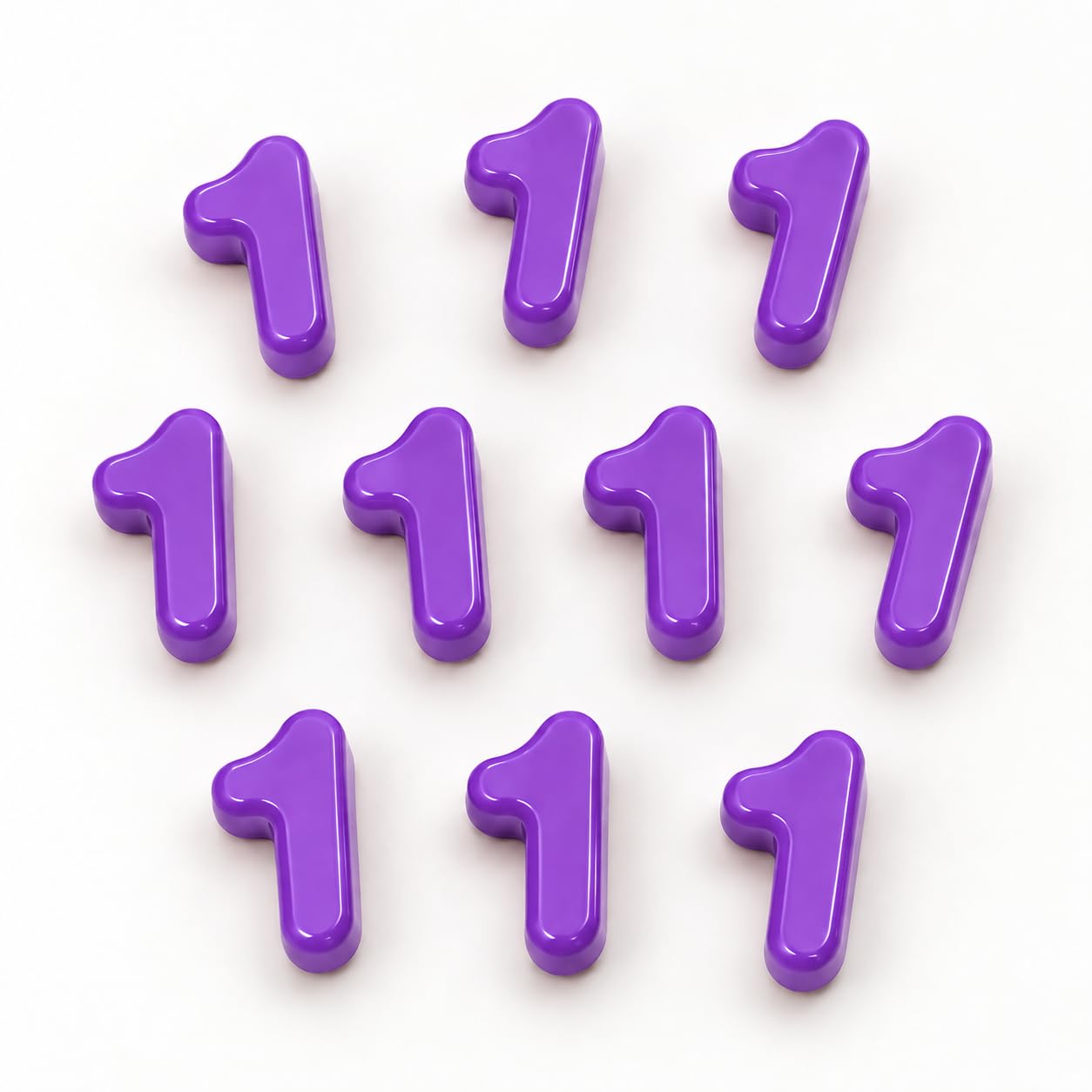 Number Beads, 10pcs Number Beads for Bracelets with 6mm Large Hole, Number Bead for DIY Jewellery Making, Keychains and Paracord Crafts(Purple, Number 1, 10)