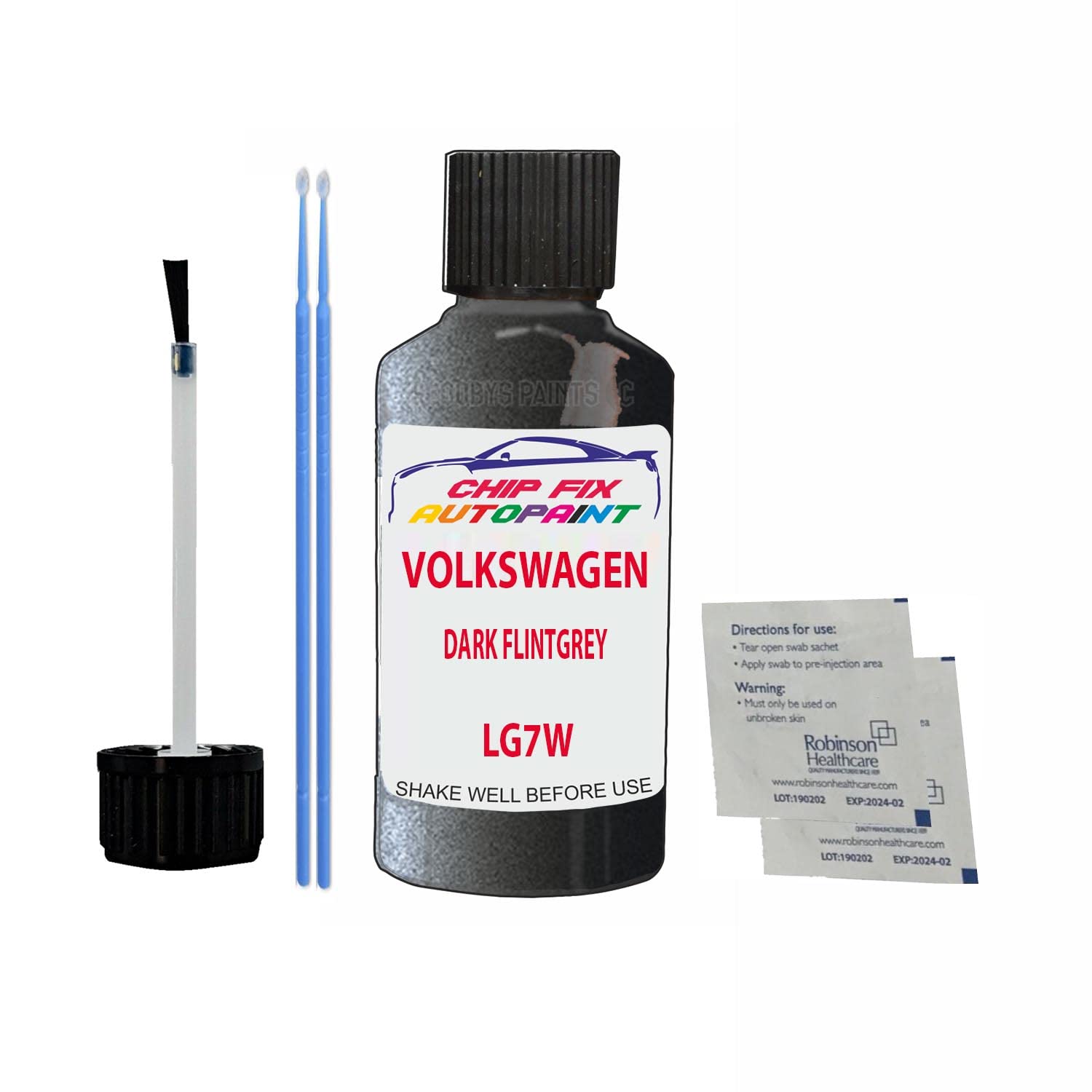 Scoobys Paints Back In The Mix Dark Flintgrey Touch Up Paint For Volkswagen/Vw Beetle Lg7w 2004-2016 30Ml Bottle Brush Scratch Stone Chip Repair Pen