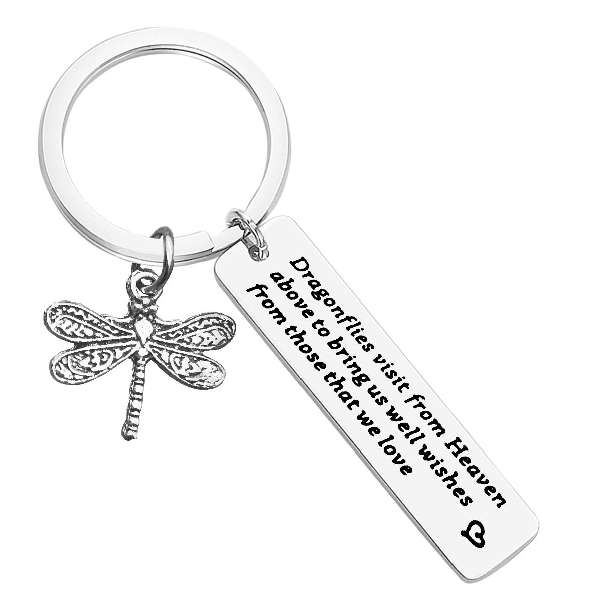 Sympathy Keychain Memorial Keychains Remembrance Gift Dragonflies Visit from Heaven Above to Bring us Well Wishes from those that We Love Key Chain