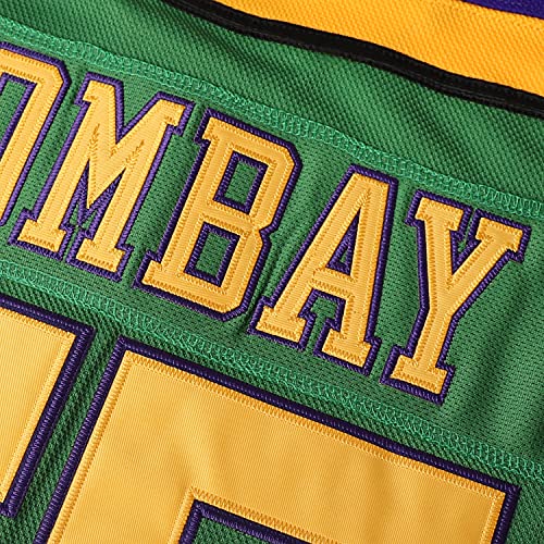 Mighty Ducks Jersey Blanco y Verde de Hockey, n.º 96 Charlie Conway, n.º 99 Adam Banks, n.º 33 Greg Goldberg, n.º 66 Gordon Bombay, Small