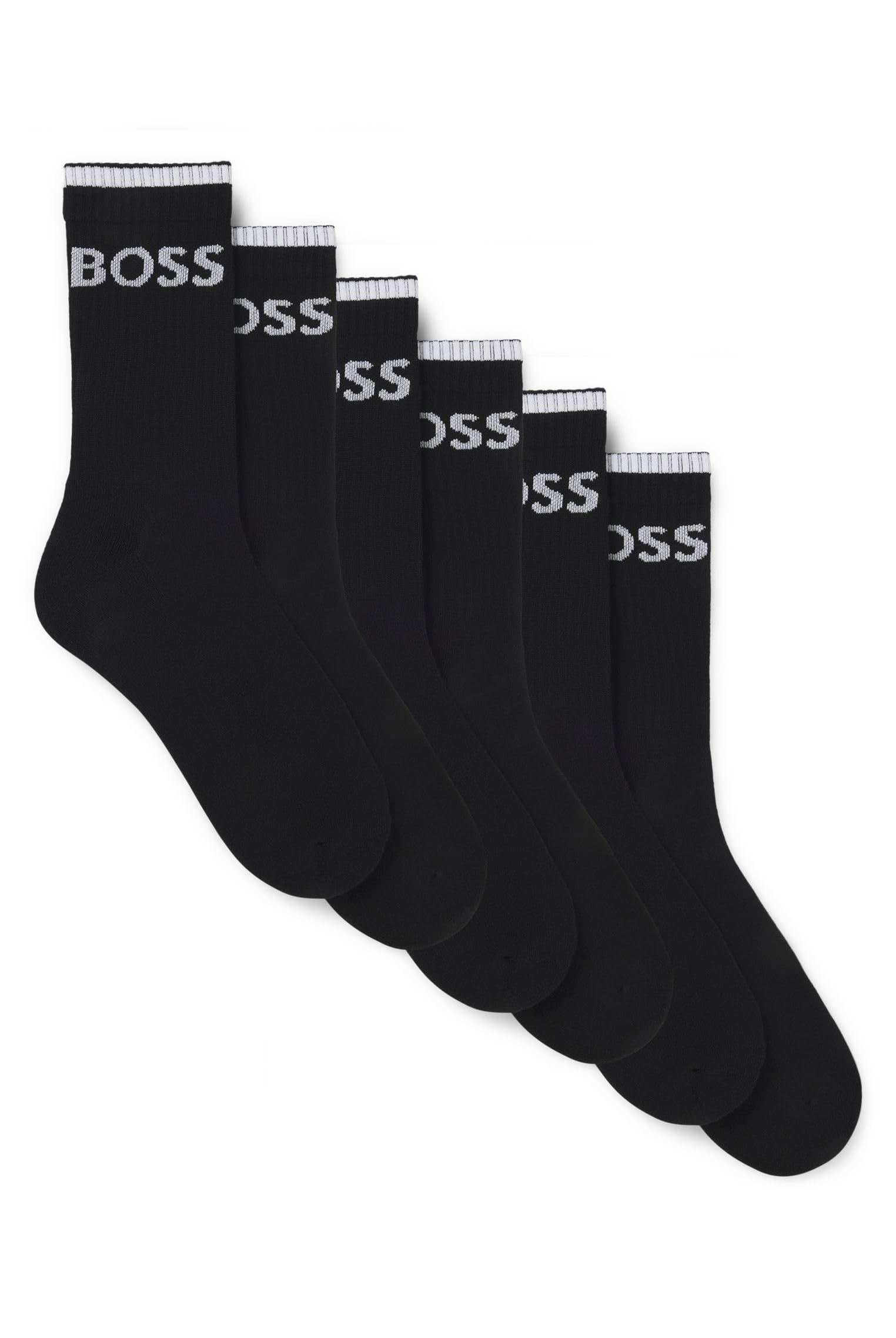 BOSS Kids QS Stripe CC Crew Socks Black 5-8.5