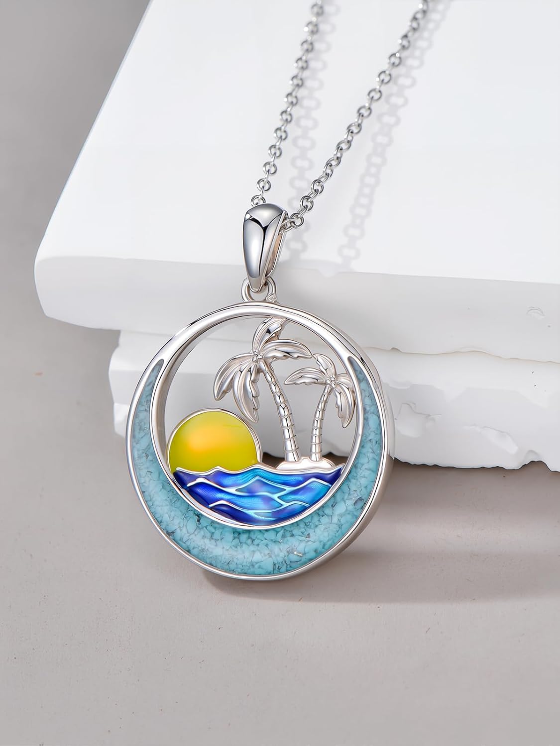 Dorunmo Faith Collection 925 Sterling Silver Desert/Cactus/Nautical/Rudder Tropical Palm Compass Wave Heart Pendant Christian Boho Jewelry Gifts for Women Men - Image 4