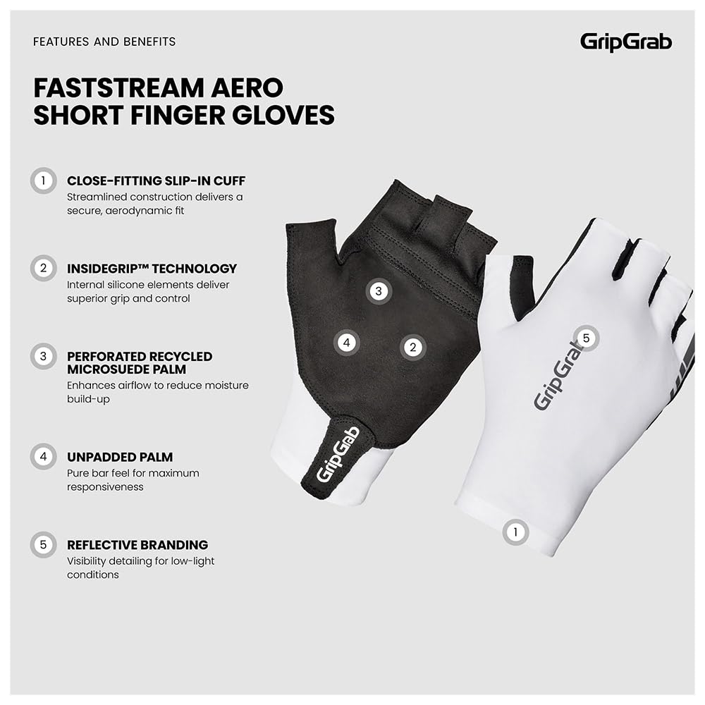 GripGrab Gripgrab Faststream Aero Kurzfinger Handschuhe - Guanti da Ciclismo Unisex Adulto