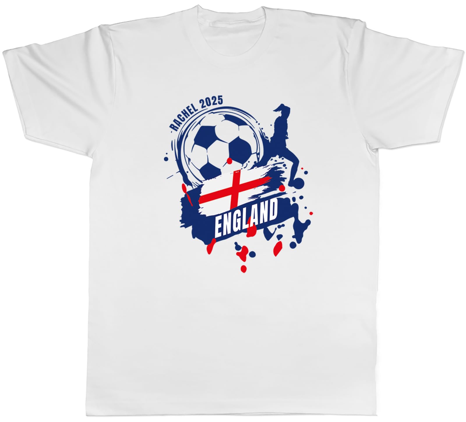 Shopagift Personalised England Football Supporter Fan 2025 Mens T-Shirt Tee White