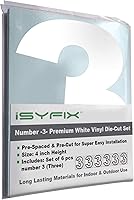 Vista 43 de iSYFIX - Calcomanías de vinilo blancas con número 0 (cero) - Juego de 6 unidades de 1.5 pulgadas autoadhesivas - Decalcomanías premium troqueladas