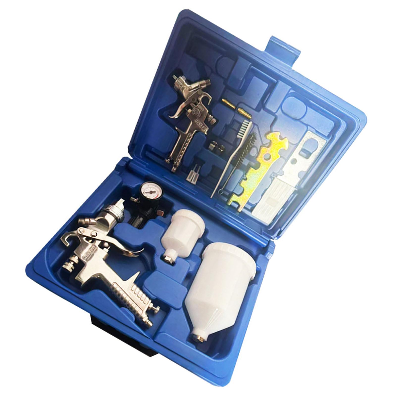 Fromceo Silver Ergonomic Painting Tool Collection Includes 1.4Mm And 1.0Mm Nozzles For Various Coating Needs Paint Sprinkle Set