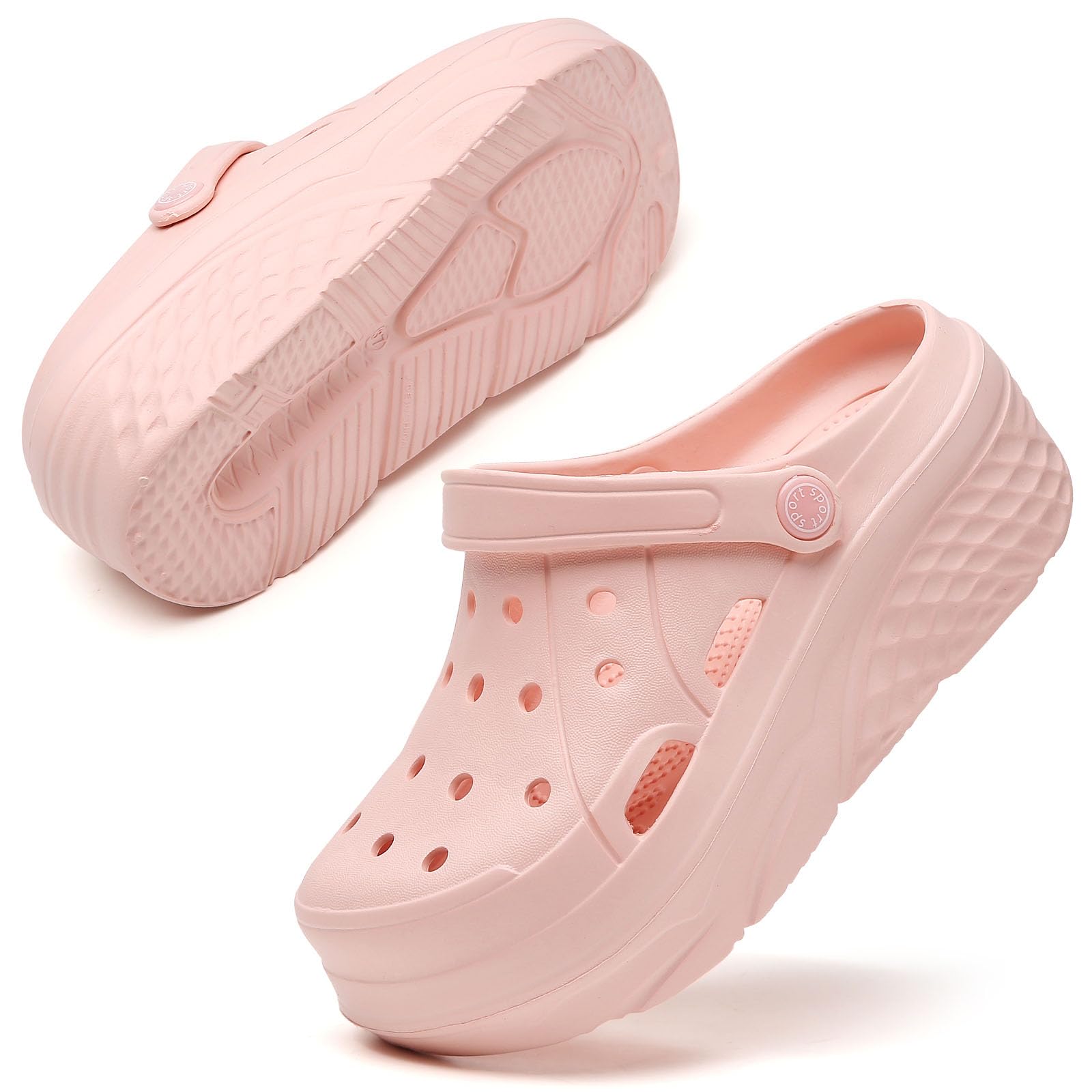 SECHRITE Womens Platform Clogs Garden Shoes Waterproof Beach Pool Sandals Summer Mules Home Slippers - Butterfly Series