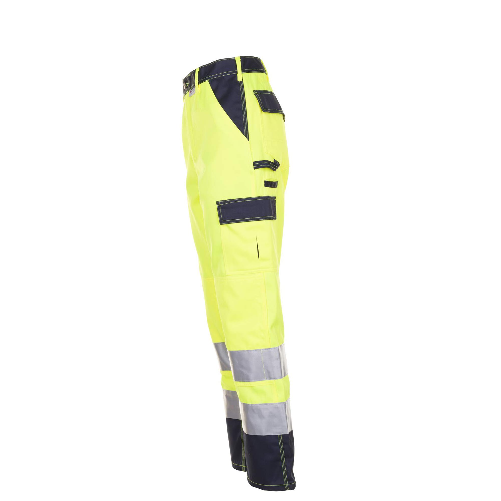 Planam 2017070 Warnschutz Bundhose, Gelb/Marine, Größe 70