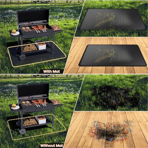 Atronor SKD-4060 48 X 30 Inches Under Grill Mats For Outdoor Grill, Double-Sided Fireproof Deck And Patio Protector Mat thumb #3