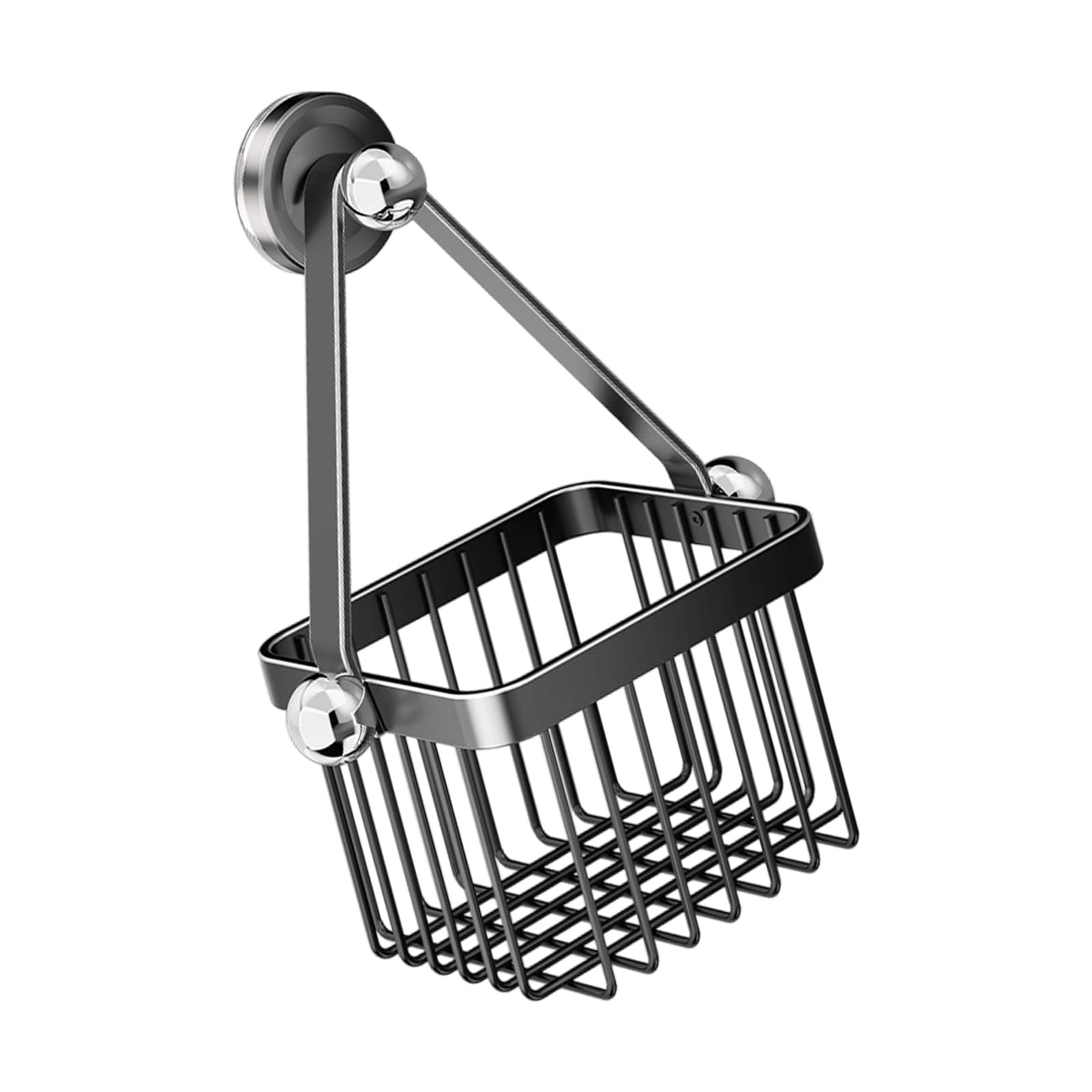 RGYBAO Rustproof Kitchen Wall Basket Ventilated Design Carbon Steel Construction Strong Suction Cup for Utensils Not Drill Wall Mounted Organizers