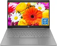 HP Laptop Chromebook HD de 14 polegadas para estudantes, Intel Quad-Core N4120 (> N4020), 4 GB de RAM, 64 GB eMMC, WiFi, webcam, HDMI, USB-A e C, 14 horas de vida útil da bateria, ZOOM, Chrome OS,