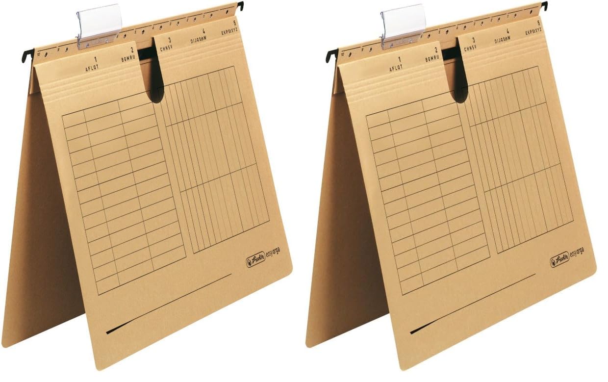 Herlitz Hängehefter mit kaufm. Heftung UniReg/10843381 braun Inh.25 (Packung mit 2)