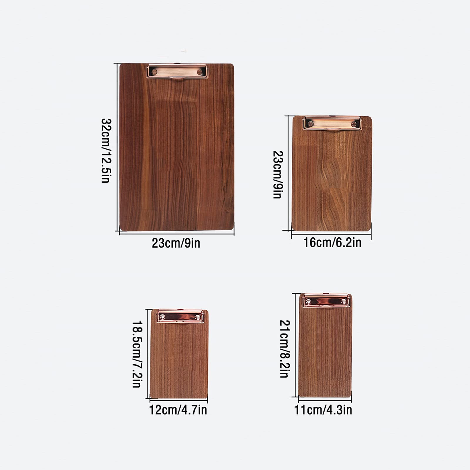 Portablocco in noce nera con clip in metallo Cartella for organizzazione dati Lavagna for appunti Raccoglitore for banconote for casa, ristorante, espansione di file aziendali(S)