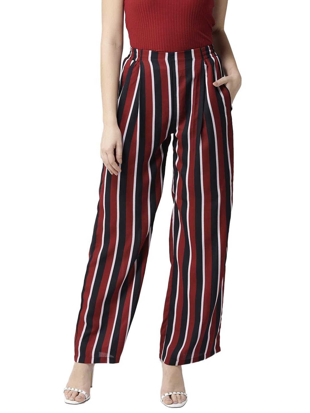 striped trousers for ladies